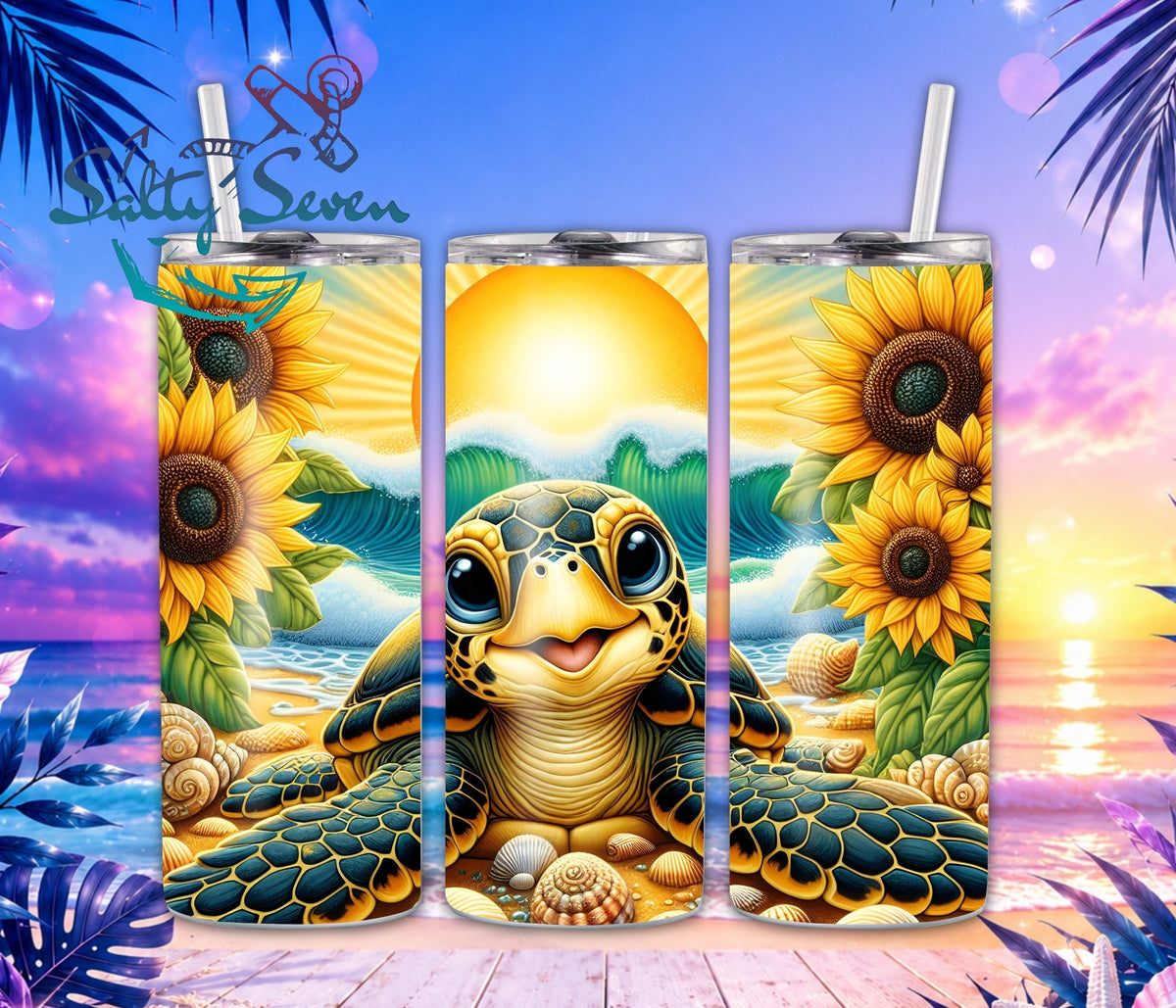 20oz Turtle Sunset tumbler