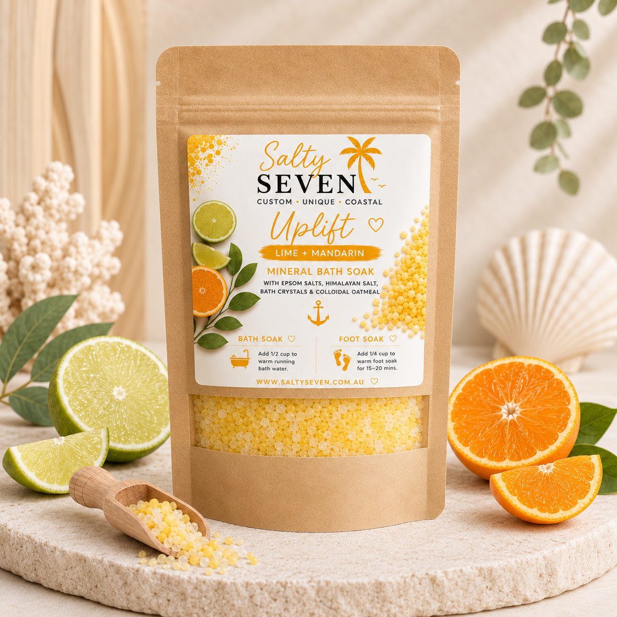 Uplift bath and foot soak pouch
