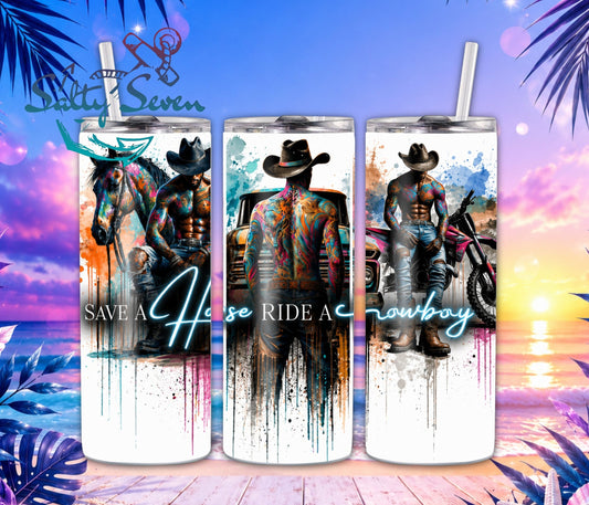 20oz Save a Horse ride a cowboy tumbler