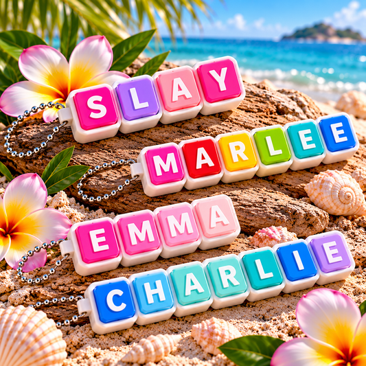 SLAY MARLEE EMMA CHARLIE personalised clicker keychains