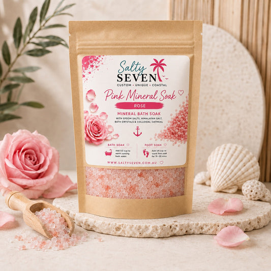 Pink Mineral rose bath and foot soak pouch