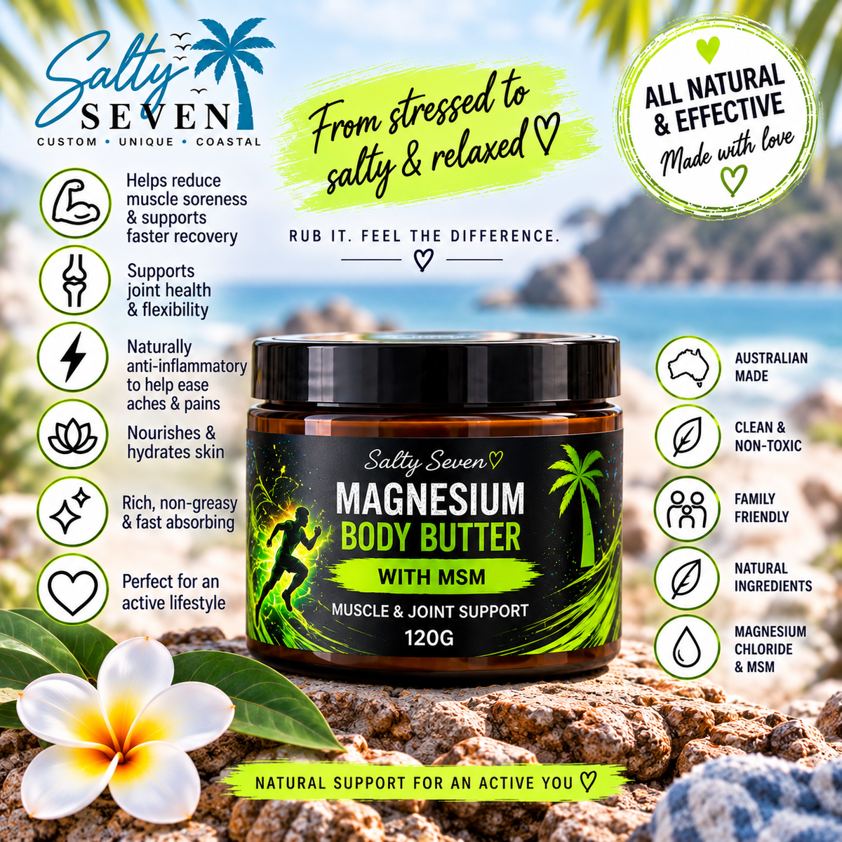 Salty Seven Magnesium Body Butter with MSM